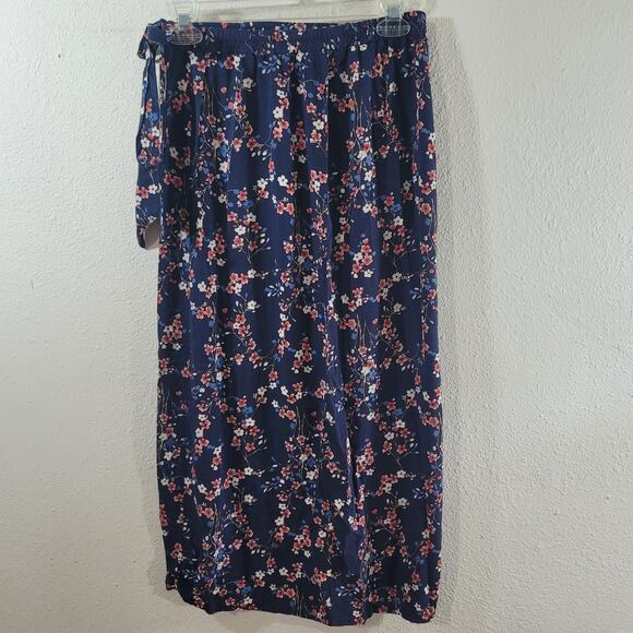 Xhilaration Blue Floral Hi Low Wrap Skirt Small Lightweight Flowy Soft - Picture 4 of 6